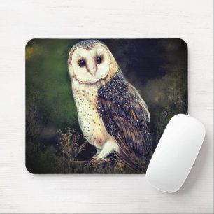 Western Barn Owl - Migned Painting Mouse Mat