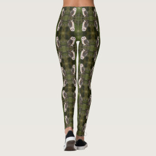 Western Barn Owl - Migned Watercolor Art Painting Leggings