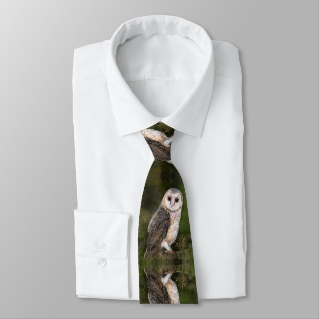 Western Barn Owl Neck Tie (Tied)