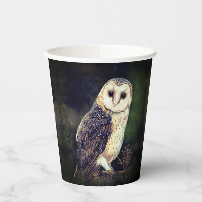 Western Barn Owl Paper Cups (Left)