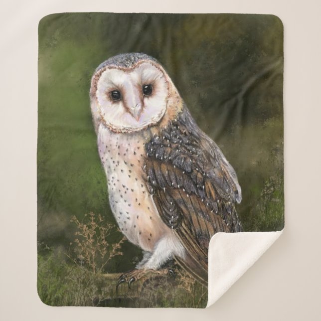 Western Barn Owl Sherpa Blanket (Front)