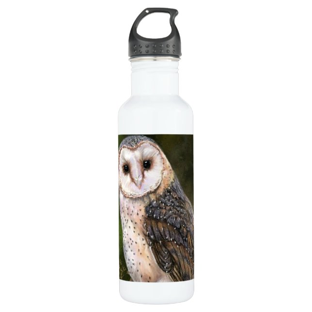 Western Barn Owl Water Bottle (Front)