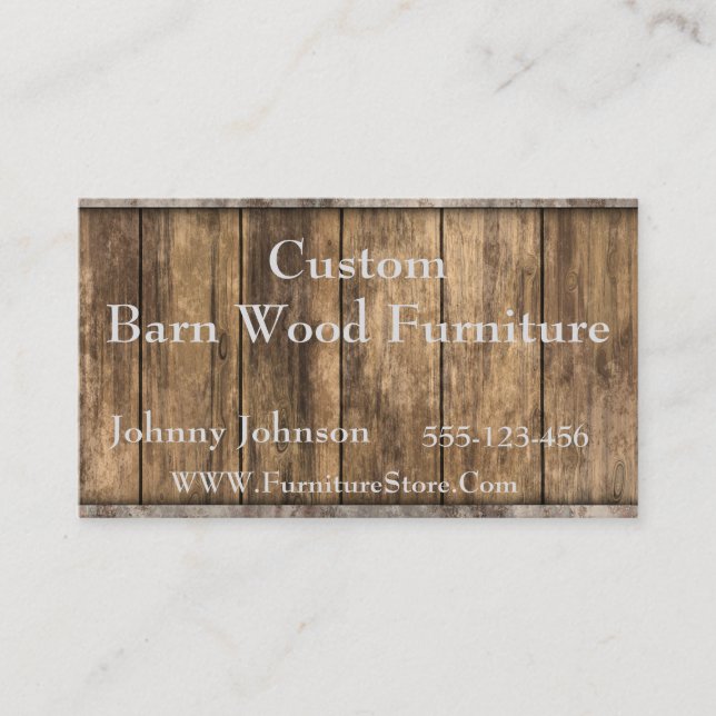 Western Barn Wood Template Business Card (Front)