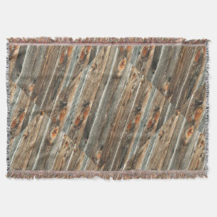 Western Barnwood Print Throw Blanket