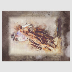 Western Barrel Racing Cowgirl Decoupage Tissue Paper