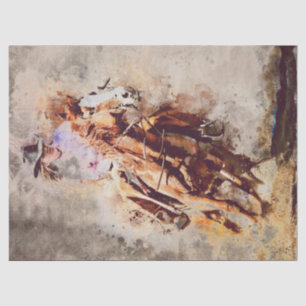 Western Barrel Racing Cowgirl Decoupage Tissue Paper