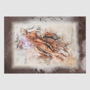 Western Barrel Racing Cowgirl Tissue Paper
