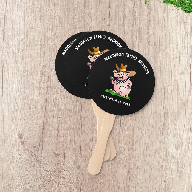 Western BBQ Themed Family Reunion  Hand Fan (Creator Uploaded)
