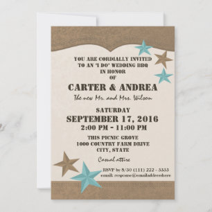 Western BBQ Wedding Reception Invitation