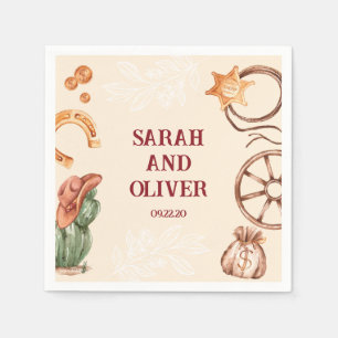 western Beautiful rustic brown wedding Napkin