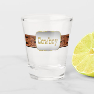 Western Belt And Cowboy Buckle Shot Glass