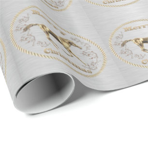 Western Belt Buckle With Horse Merry Christmas Wrapping Paper
