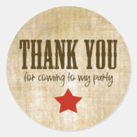 Western Birthday Red Star Thank You
