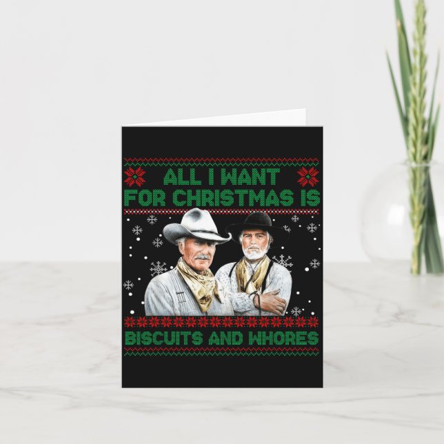 Western Biscuits And S Christmas Quote  Card (Front)