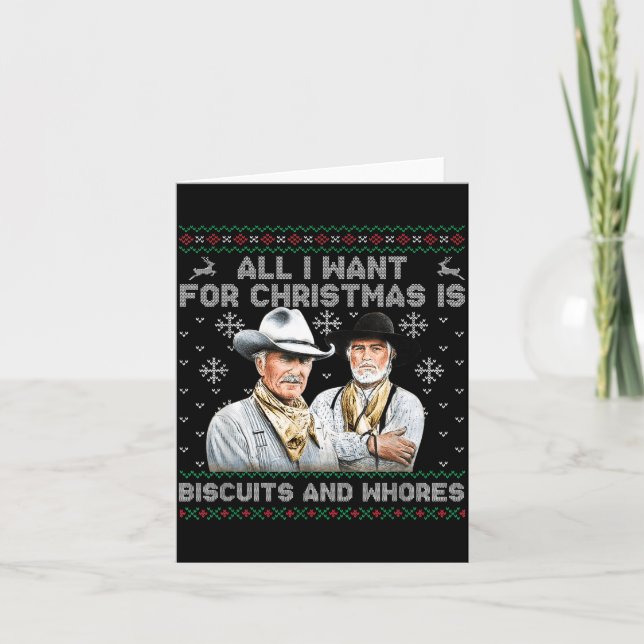 Western Biscuits And S Christmas Quote  Card (Front)