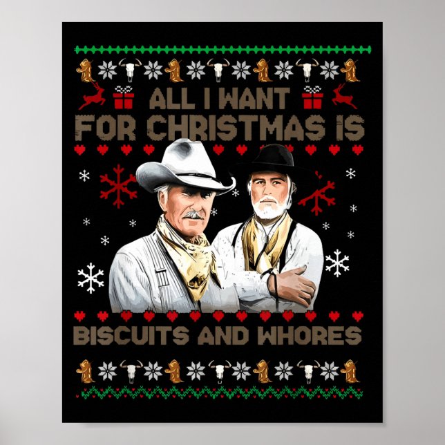 Western Biscuits And S Christmas Quote  Poster (Front)