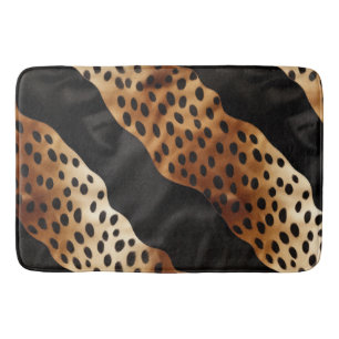 Western Black Brown Cream Cowhide  Bath Mat