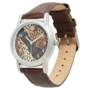 Western Black Brown Cream Cowhide  Watch