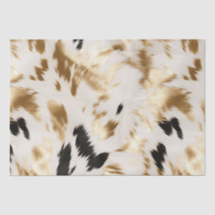 Western Black White Gold Cowhide Tissue Paper