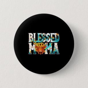 Western blessed cow mama cow print mum mother's da 6 cm round badge
