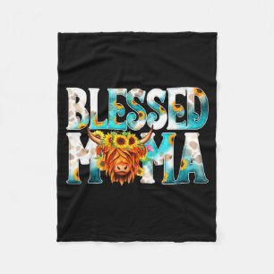Western blessed cow mama cow print mum mother's da fleece blanket
