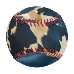 Western Blue Brown Gold Cowhide Baseball