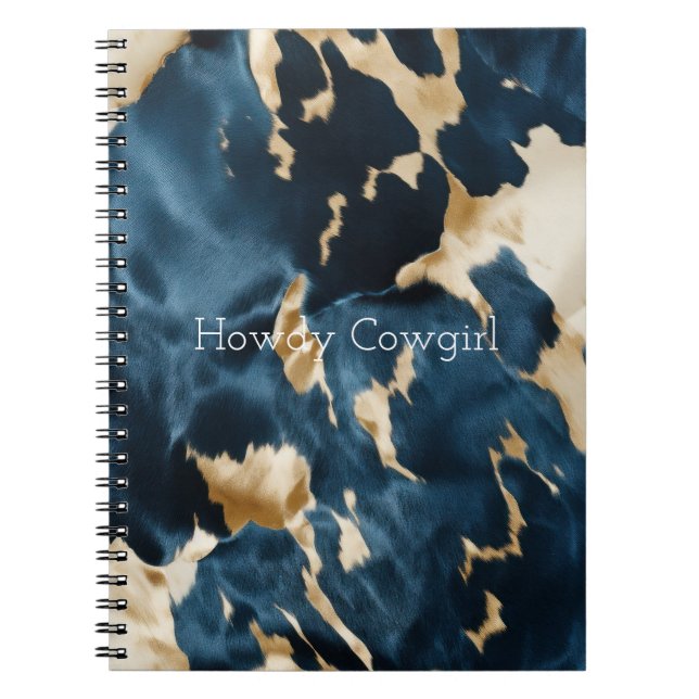 Western Blue Brown Gold Cowhide Notebook (Front)