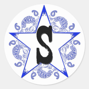 Western Blue "S" Monogram Sticker