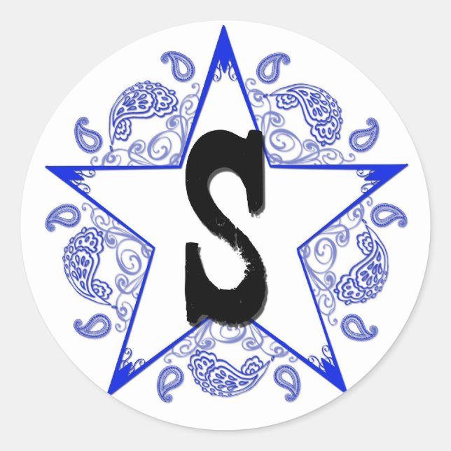 Western Blue "S" Monogram Sticker (Front)