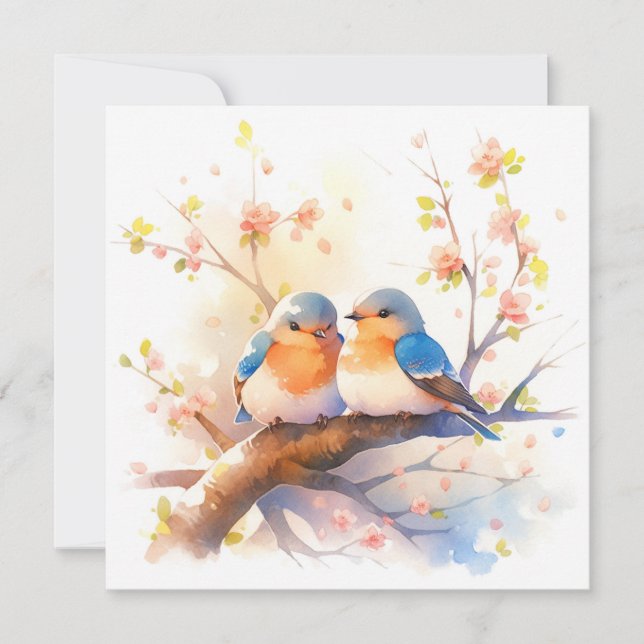 Western Bluebirds Holiday Card (Front)