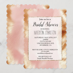 Western Blush Pink Brown Cowhide Invitation