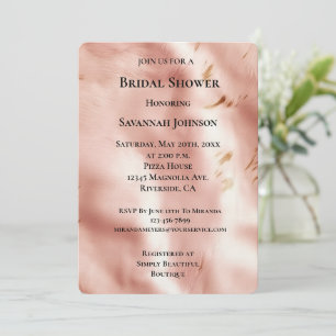 Western Blush Pink Faux Cowhide Bridal Shower Invitation