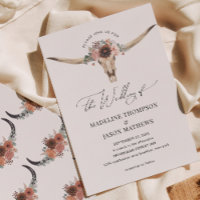 Western Bohemian Floral Cow Skull Wedding