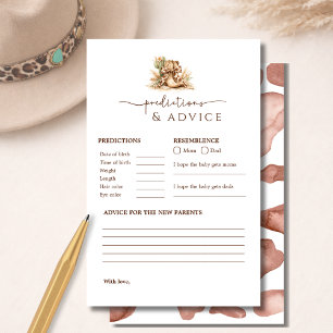 Western Boho Baby Shower Predictions & Advice Game