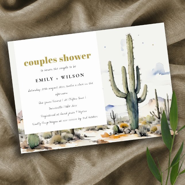 Western Boho Cacti Desert Landscape Couples Shower Invitation (Creator Uploaded)