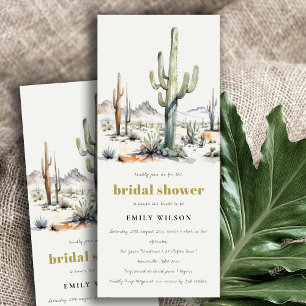 Western Boho Cactus Desert Landscape Bridal Shower Invitation