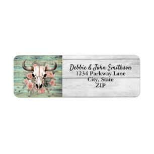 Western Boho Cow Floral Skull Sage Wedding