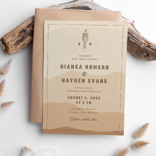 Western Boho Desert Cactus Wedding Invitation