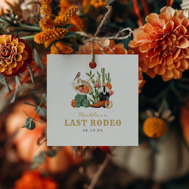 Western Boho Favour Tags (Western Theme Boho Square Favor Tags by Painted Paperie)
