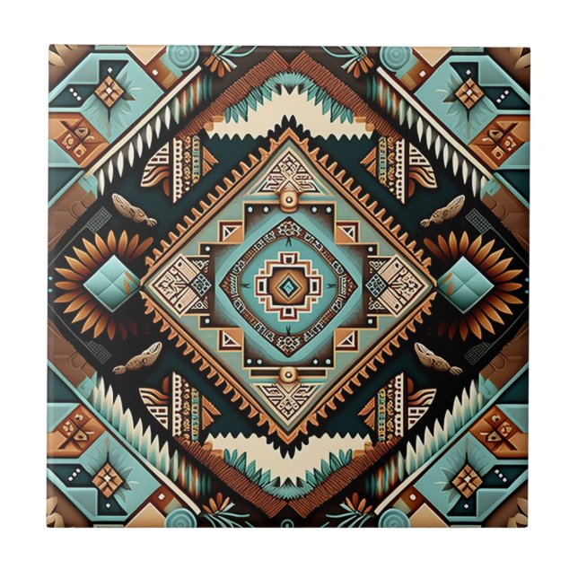 Western Boho Pattern  Tile (Front)