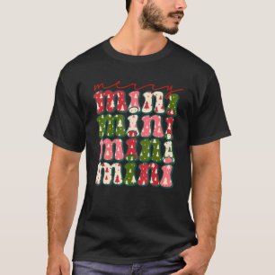 Western Boho Retro Christmas Mimi Mom Mother T-Shirt