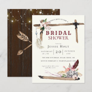 Western Boho Style2 Bridal Shower Invitation