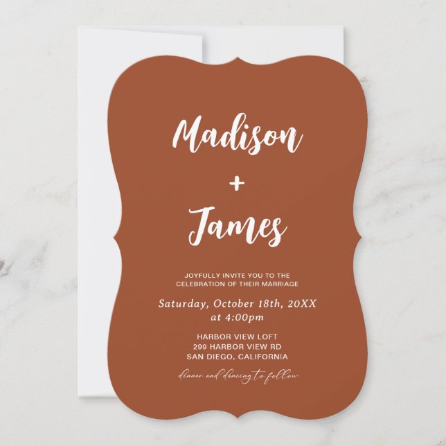 Western Boho Terracotta Wedding Invitation (Front)