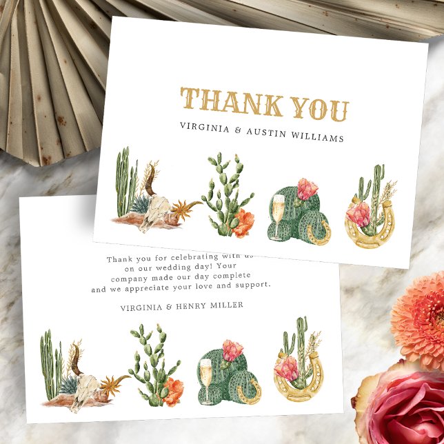 Western Boho Thank You Card (Western Theme Boho Thank You Card by Painted Paperie
)
