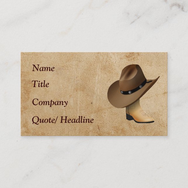 Western Boot and Hat Business Card (Front)