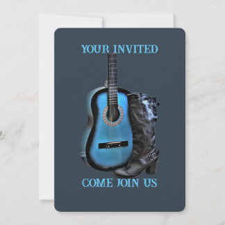 Western Boot Guitar Invitation