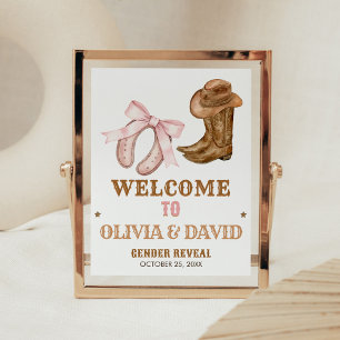 Western Boots and Bows Gender Reveal Welcome Sign