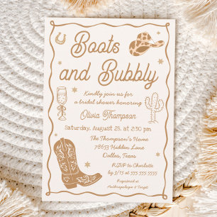 Western Boots and Bubbly Bridal Shower Invitation