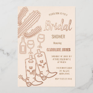 Western Boots Bubbly Boho Gold Foil Bridal Shower