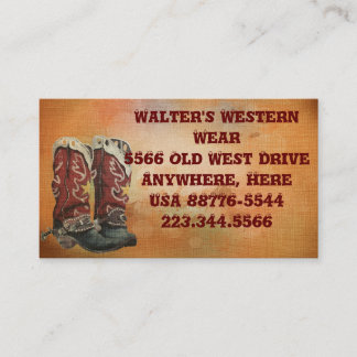 Western Boots Business Cards